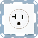 Jung A521-20WW socket, US standard NEMA, 20 A 125 V ~, screw terminals, without claws, thermoplastic, AS/A series, alpine white