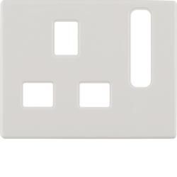 Berker 3313070069 Centre piece for sockets, British Standard switchable polar white, glossy Be