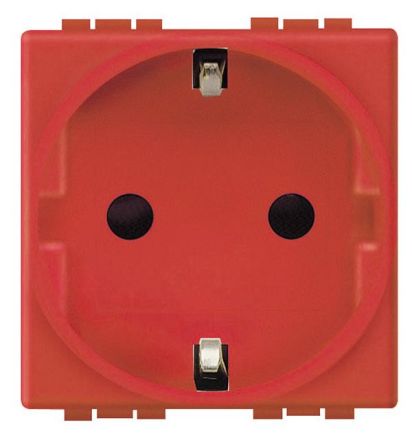 Bticino L4141R Schuko socket 2p red