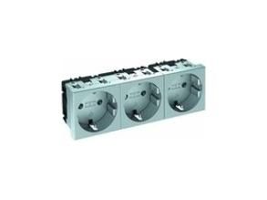 OBO Bettermann STD-D0 AL3 0° 3-way aluminum painted socket, 6120052