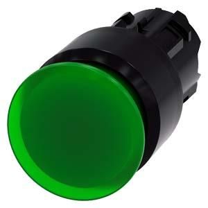 Siemens 3SU1001-1AA40-0AA0 mushroom pushbutton illuminated 22mm round green 30mm
