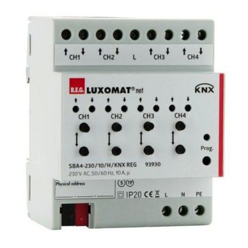 BEG 93930 Blind actuator SBA4-230 / 10 / H / KNX REG
