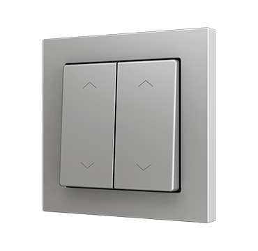 ZENNIO ZS552PB4SS Double button Soft ZS55 | for 4 binary inputs, blinds | silver