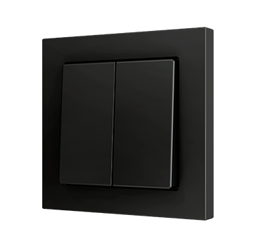 ZENNIO ZS552PB2A Double button Soft ZS55 | for 2 binary inputs | black