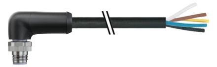 Murrelektronik 7000-P4211-P040500 M12 PUR 5x1.5 black UL/CSA+drag chain 5m connector power