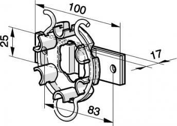 Somfy 9704072 old building bearing, galvanized, large eyelet