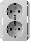 Gira 2731015 2f SH for flush-mounted box 1f Sys 55 grey socket SCHUKO
