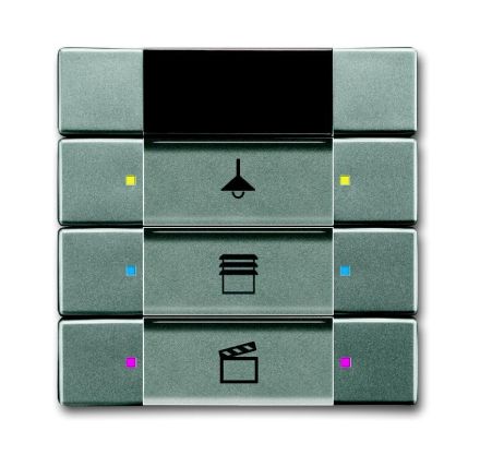 Busch-Jaeger 6129/01-803 Control element 3/6-way, with IR interface, multifunction/colour concept grey metallic