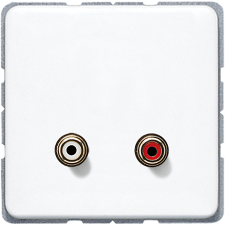 Jung MACD1021WW Multimedia connection system Cinch Audio, CD series, alpine white