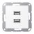 Jung MAA1153WWM multimedia connection system 2 x USB 2.0, Series A, snow white matt