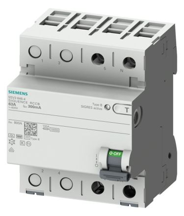 Siemens 5SV3321-4 2-pole type B 16A 30mA 230V residual current circuit breaker