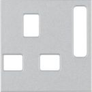 Berker 3313071404 Centre piece for sockets, British Standard switchable aluminium, matt Berker B.7
