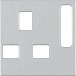 Berker 3313071404 Centre piece for sockets, British Standard switchable aluminium, matt Berker B.7