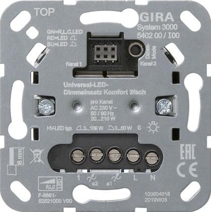 Gira 540200 S3000 Komfort 2f LED dimming insert