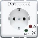 Jung CD521NAUFWW SCHUKO socket, 16 A 250 V ~, screw terminals, with function display, with overvoltage protection, with label field, Duroplast, CD series, alpine white