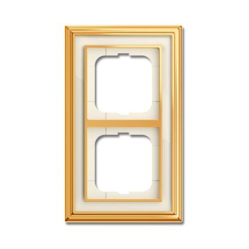 Busch-Jaeger 1722-838 cover frame, 2-way frame polished brass ivory white