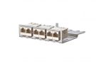 METZ CONNECT 6xRJ45s for 19' patch panel 1HE E-DAT module Cat.6A 6x8 (8) stainless steel, 130922-03-E
