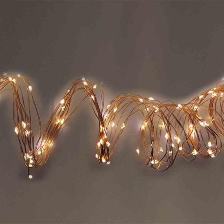 FHS 27476 LED copper wire with T. 100 warm white, indoor, for 3AA
