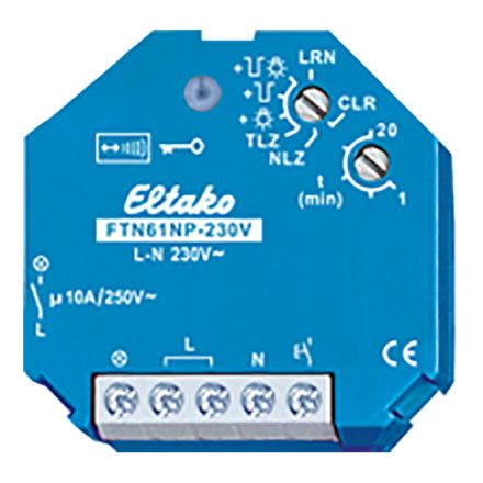 ELTAKO FTN61NP-230V wireless stair light timer | 1 normally open contact, 10 A