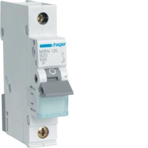 Hager MBN120 circuit breaker 1-pole B20A 6kA 1M