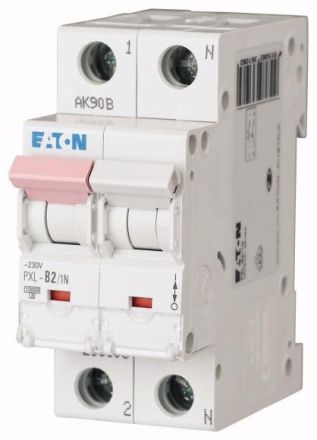Eaton PXL-B2/1N miniature circuit breaker, 2A, 1p+N, B-Char, 236108