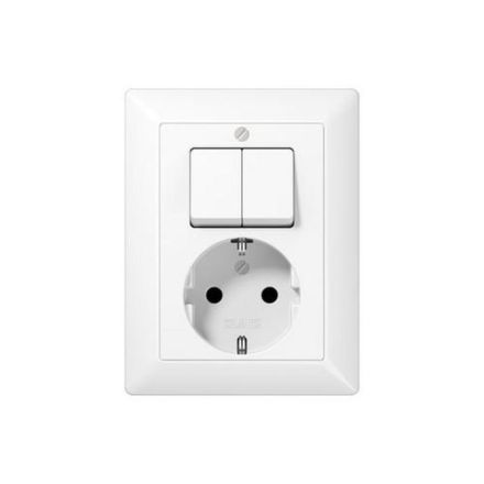 Jung AS5575EUWW SCHUKO® socket 16 A 250 V ~ with series switch 10 AX 250 V ~, AS series, alpine white