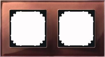 MERTEN 489215 real glass frame 2-way mahogany M-PLAN