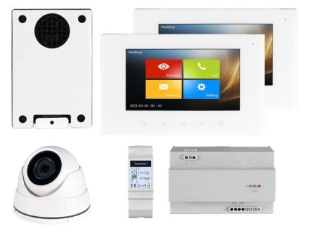 HHG Villa EL Video Set 2 2-family set with external color dome camera
