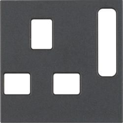 Berker 3313071606 Central piece for sockets, British Standard switchable anthracite, matt Berker