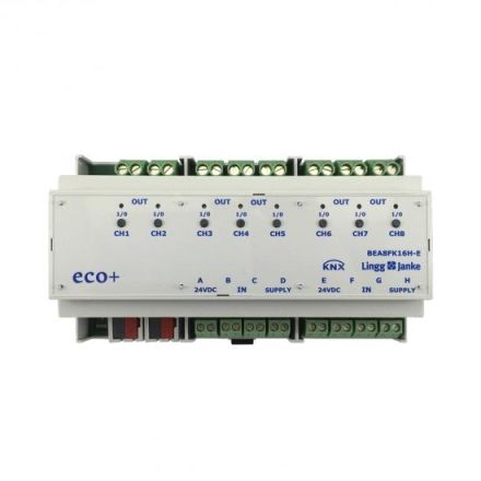 Lingg & Janke 79241 Binary input/output eco+, 8-way, with contact query, 16A C-load,