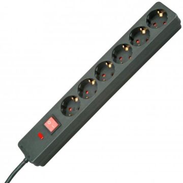 Kopp 224205012 TSD 6-way ÜSS switch BS black power strip