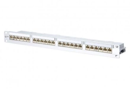 METZ CONNECT 1HE 24xRJ45 E-DAT 24x8 (8) LSA patch panel 19' Cat6A modular, 130856C-E
