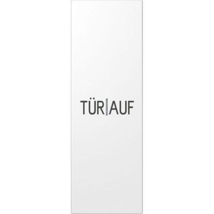 Jung ES2993KO5DWW large surface rocker (70 x 212, 4 mm), with light guide, text door open, vertical, LS series, alpine white (lacquered stainless steel)