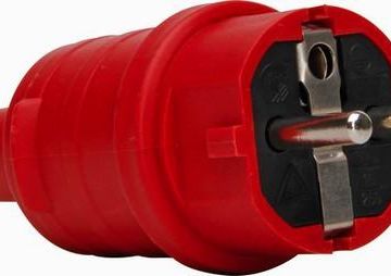 Kopp 170012049 with kink protection IP20 red SCHUKO plug