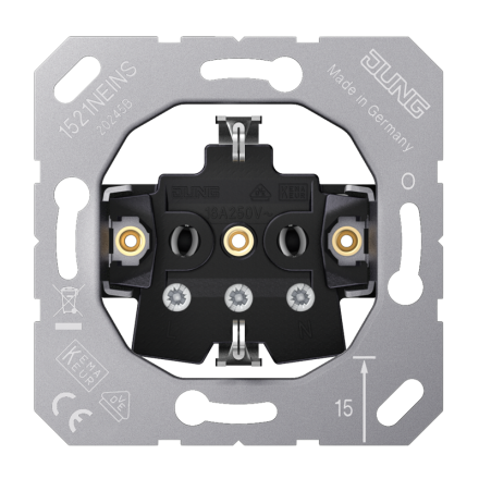 Jung 1521NEINS SCHUKO® socket insert, 16 A 250 V ~, screw terminals, without claws