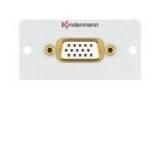 Kindermann 7444000601 VGA HD15 socket with gender changer connection panel half panel 50x50mm