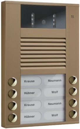 TCS AVE14083-0012 color 130 degrees AP 8 buttons 2 rows bronze video outdoor station