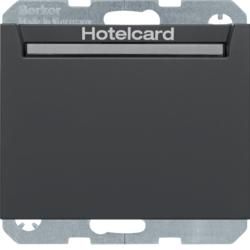 Berker 16417116 Relay switch with central piece for hotel card anthracite, matt Berker K.1/K.5