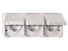 MERTEN MEG2390-8029 triple socket SCHUKO light grey