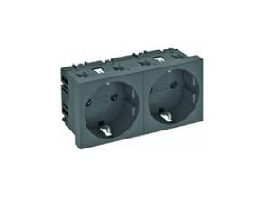 OBO Bettermann STD-D0 SWGR2 0° 2-way black-grey socket, 6120030