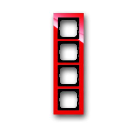 Busch-Jaeger 1724-287 cover frame, 4-way frame red