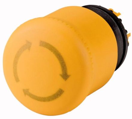 Eaton M22Y-PVT STOP/HOLD button, unlit, yellow, twist-to-release, 147403