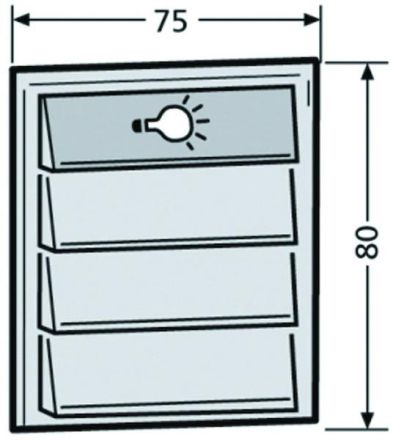 Renz 97-9-85276.7039 with 1 light/3 bell button RAL7039 grey button module (old: 97-9-85108)