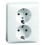 Hochköpper 00491511 D 80.6612.02 2-way pure white socket SCHUKO