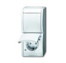 Busch-Jaeger 2601/6/20 EBW-54 combination SCHUKO® socket, with rocker switch, with increased contact protection alpine white