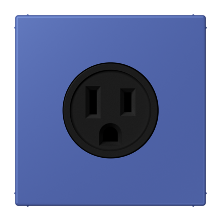 Jung LC521-15206 socket, US standard NEMA, 15 A 125 V ~, screw terminals, without claws, thermoplastic painted, LS series, bleu outremer 31 ( LC32020 )