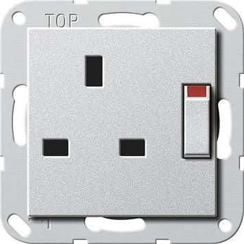 Gira 277826 socket BS 13 A KS switchable System 55 color aluminum