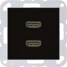 Jung MAA1133SW multimedia connection system 2 x HDMI, Series A, black