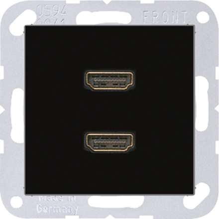 Jung MAA1133SW multimedia connection system 2 x HDMI, Series A, black