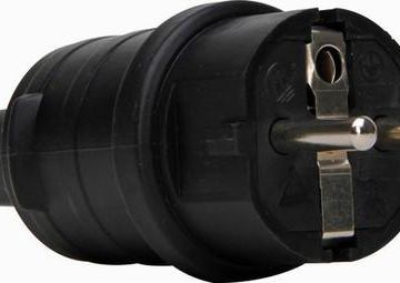 Kopp 170016043 with kink protection IP20 black SCHUKO plug